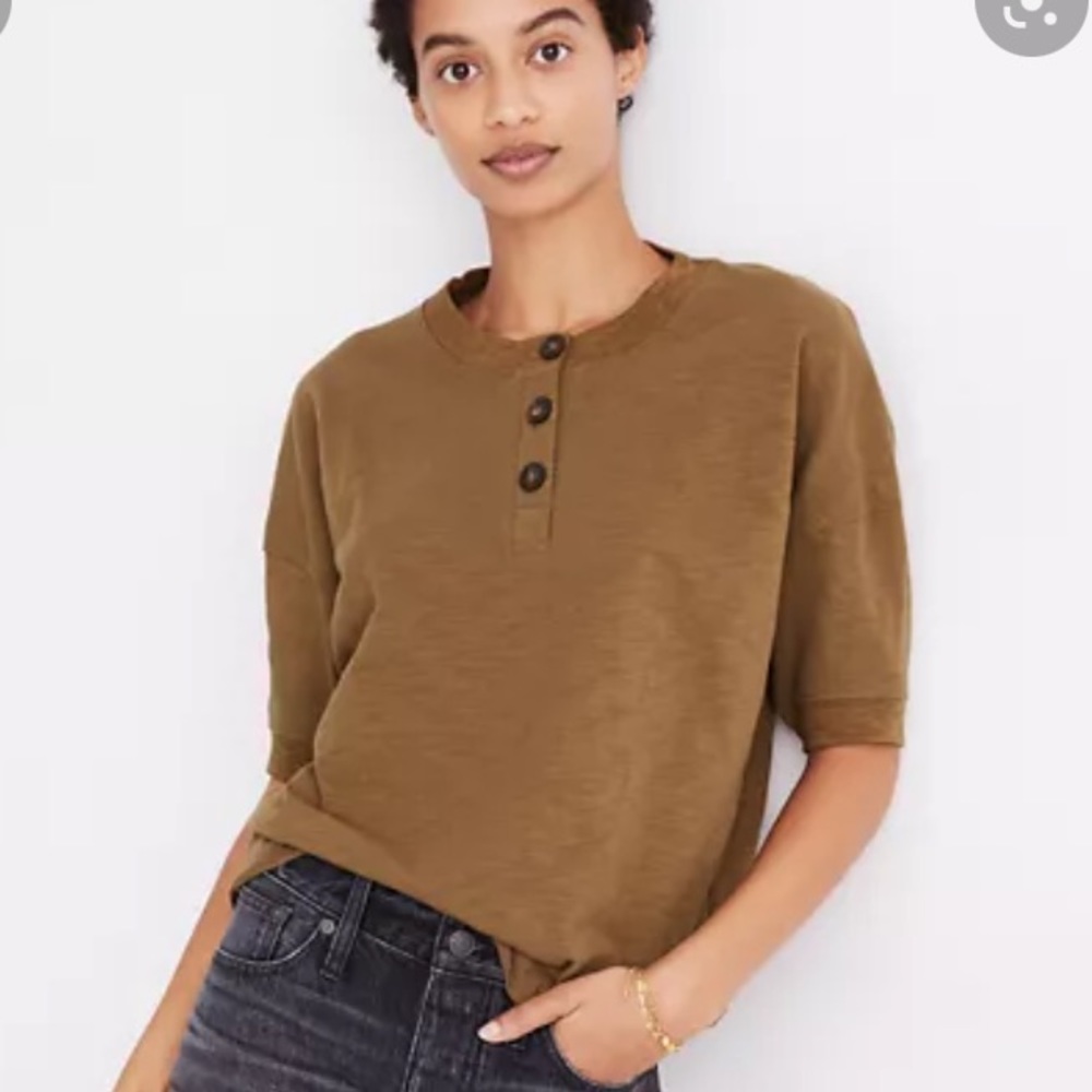 Madewell Raw-Edge Henley Tee